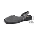 thumbnail image 6 of Rokment Metallic Glitter Closed Toe Mules Slingback Dressy Sandals for Women Stylish Casual Square-Toe Chunky Low Heels Slip on Walking Loafers Summer Fall Flat Dress Shoes Grey Size 6, 6 of 6