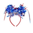 thumbnail image 5 of Patriotic Red White Blue Headband, Sparkly Tinsel & Star Hair Hoop for 4th of July Parties, 5 of 6