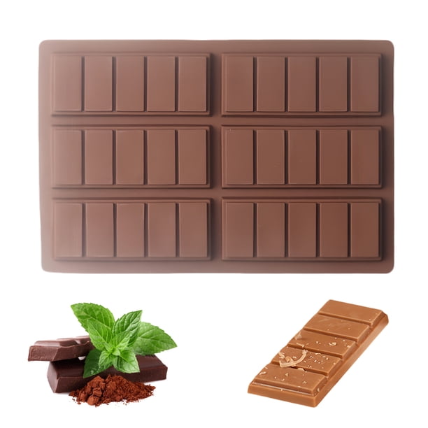 Molde de Silicona Likrtyny para Chocolate Mousse Pastel Hornear Postre 6 Chocolate rectangular