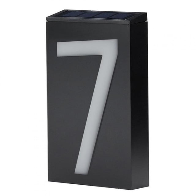 LED de Energía Solar para Exteriores, Placa de Puerta con Luz de Número de Casa Solar LED, Luz de Se?al Numérica, Placa de Luces de Dirección de Puerta de Tienda de Hotel de Casa(Numero 7) se?al Luz Higoodz Industrial
