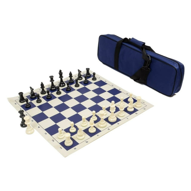 Wholesale Chess Heavy Tournament Triple Weighted Chess Set Combo (Navy Blue)
