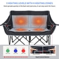 thumbnail image 2 of Slsy Heated Double Camping Chair, 2-Person Heated Folding Chairs for Outdoor Sports w/ 3 Heat Levels & 4 Heating Zones, Patio Lounge Chairs Folding Camping Chair Supports 550 lbs, 2 of 7
