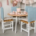 thumbnail image 2 of Blue Linen Texture Dining Chair Back Cover Only, Farmhouse Pure Color Linen Textured Chair Back Covers Set of 6, Removable Washable Slipcovers for Dining Room, Wedding & Holiday Decoration, 2 of 9
