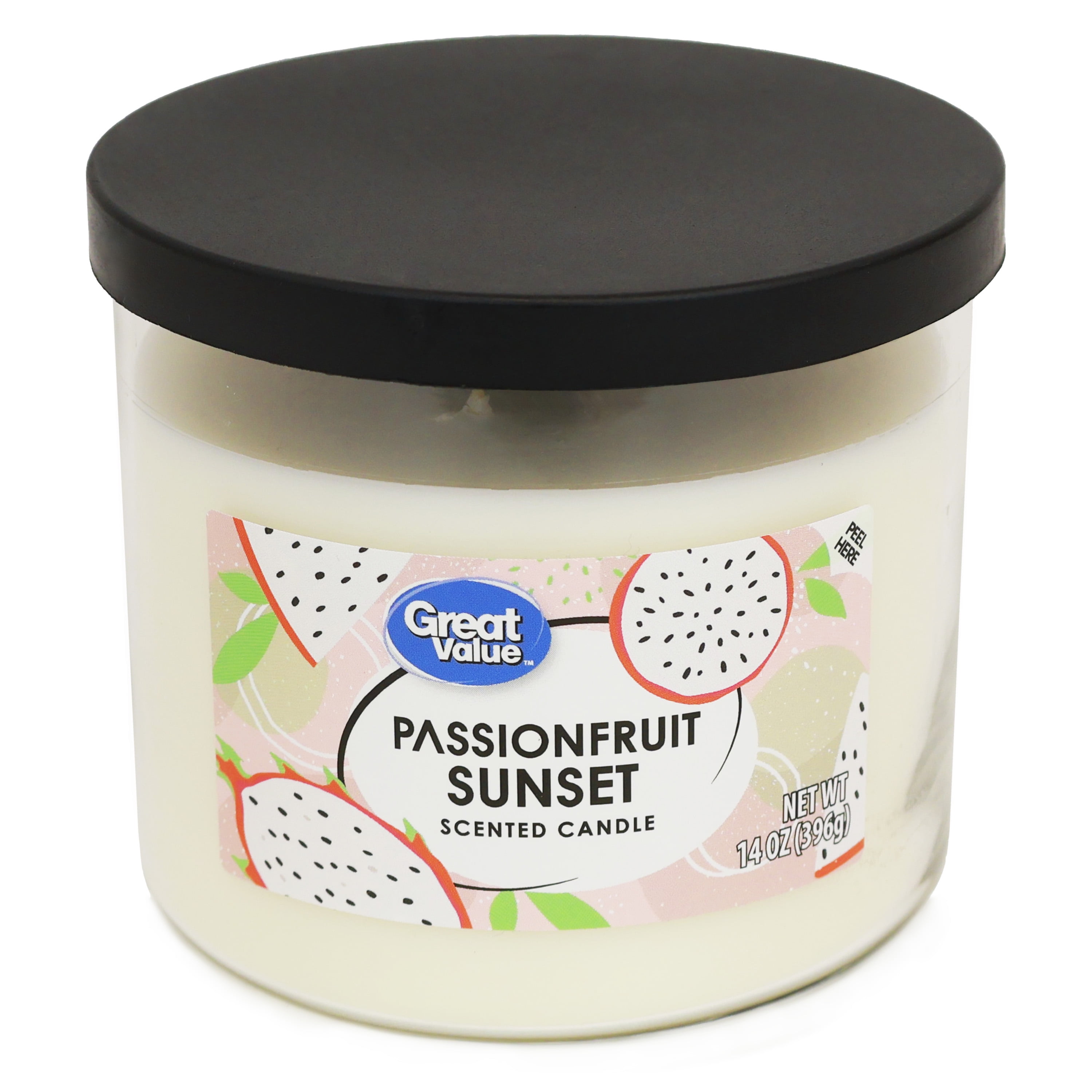 Great Value Passionfruit Sunset Scented Jar Candle, 14 oz