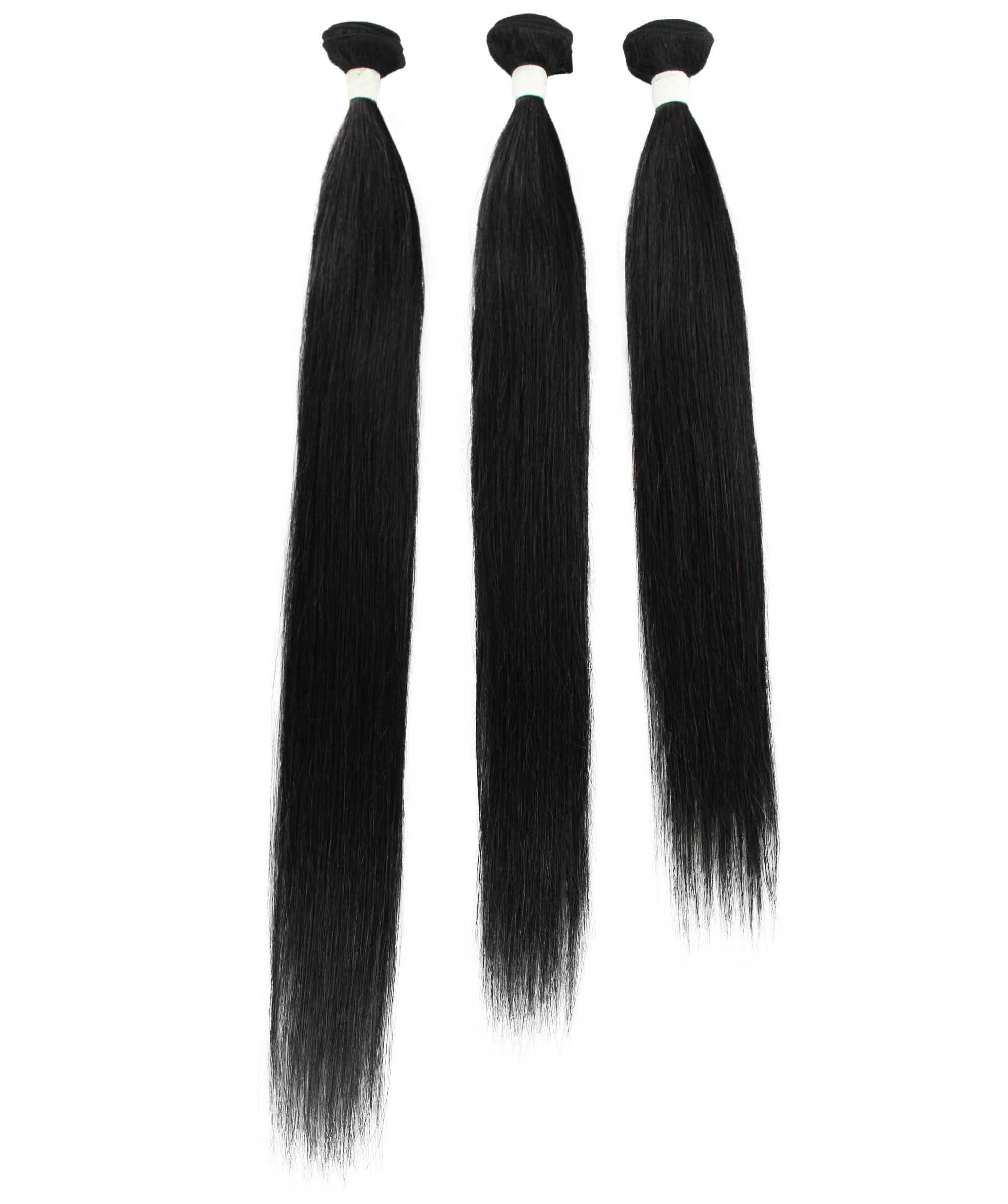 LUXLUXE Rico 100% Unprocessed A7 Grade Human Hair Bundle Free Part 4X4 Hand Tied Swiss Lace Closure 10 inches 101214 lengths bundle