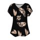 thumbnail image 4 of Tops de Algodón para Mujeres Cuello en V Moda Casual Manga Corta Primavera Verano Top para el Hogar Y Diario, 4 of 6
