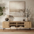thumbnail image 6 of LuxenHome Oak Manufactured Wood 71-Inch Wide 4-Door TV Console Cabinet, 6 of 8