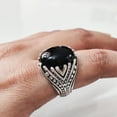 thumbnail image 5 of Black Onyx Mans Ring, Natural Black Onyx, December Birthstone, Silver Jewelry, 925 Silver Ring, Birthday Gift, Heavy Mens Ring, Arabic Design, Ottoman Style Ring, Christmas, Turkey Mens Signet Ring, 5 of 7