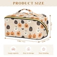 thumbnail image 4 of FORMRS Makeup Bag Travel Cosmetic Organizer for Women Fold Flat Zipper Pouch with Handle, Beige Halloween Pumpkin, 4 of 8