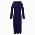 thumbnail image 5 of NOLDARES Men's Bathrobe Lightweight Kimono and Hooded Robes Breathable Bath Robe, Classic Plus Size Robe with Pockets for Shower Spa Lounge & House(H224-Navy), 5 of 5