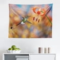 thumbnail image 1 of Hummingbird Tapestry, Bird is Flying Flowered Branch Floral Nature Illustration, Fabric Wall Hanging Decor for Bedroom Living Room Dorm, 2 Sizes, Orange Green, by Ambesonne, 1 of 1