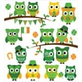 thumbnail image 3 of St. Patrick's Day Duvet Cover Set, Irish Owls Leprechaun Hats on Trees Shamrock Leaves Horseshoe, Decorative 3 Piece Bedding Set with 2 Pillow Shams, Calking Size, Green and White, by Ambesonne, 3 of 3