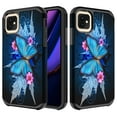 thumbnail image 2 of iPhone 11 Case Cute Girls Women w[Tempered Glass Screen Protector] Heavy Duty Protective Phone Cover Case for&nbsp;Apple iPhone 11 - Blue Butterfly, 2 of 6