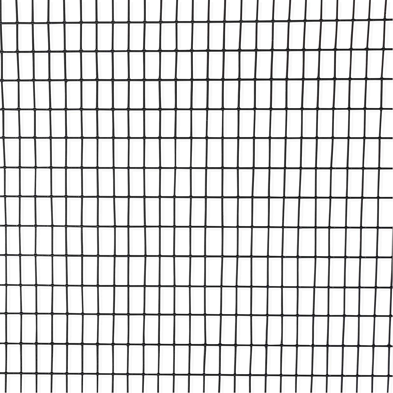 16 Gauge PVC Coated Welded Wire Mesh 2 Ft X 100 Ft Size 0.5 X 1 Inch Black 