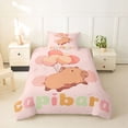 thumbnail image 2 of Erosebridal Cute Capybara Kids Twin Bedding, Cartoon Balloon Duvet Cover Set, Pink Reversible, 2 Pieces, No Comforter, 2 of 5