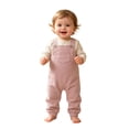 thumbnail image 5 of BOOMNY Toddler Girls Overalls Solid Sleeveless Jumpsuits for Kids Soft Baggy Fall Playsuits, 5 of 6