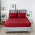thumbnail image 6 of LDC Lux Decor Collection 4-Piece 1800 Thread Count Burgundy Microfiber Bed Sheet Set, Queen – Deep Pocket, Fade Resistant, 6 of 10