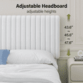 thumbnail image 3 of 4 EVER WINNER Full Size Bed Frame, Full Size Upholstered Platform Bed Frame with Vertical Channel Tufted Headboard, White Full Bed Frame, White, 3 of 8