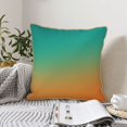 thumbnail image 4 of KLL Orange To Teal Gradient1 Decorative Throw Pillow Covers Velvet Soft for Couch Sofa Bedroom Living Room Outdoor (No pillow core)- 20"x20", 4 of 5