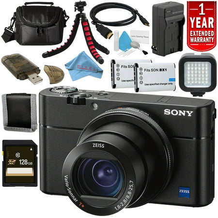 Sony Cyber-shot DSC-RX100 VA Digital Camera DSC-RX100M5A/B + NP-BX1 Replacement Lithium Ion Battery + External Rapid Charger + 128GB SDXC Card + Small Soft Carrying Case + Flexible Tripod (Sony Rx100 Best Price)
