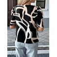 thumbnail image 5 of Women Printed Peplum Top for Women'S Flutter Sleeves Elastic V Neck Blouse Black Apricot Color S, 5 of 9