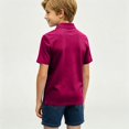 thumbnail image 6 of School Uniform Performance Polo Shirts for Boys Short Sleeve Button Up Collared Polo Shirt with Pocket Moisture Wicking Golf Shirt Kids Youth Casual Dry Fit Athletic Clothes,Dark Purple 130(7-8Y), 6 of 6