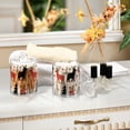 thumbnail image 4 of Yayeee 2 Pack Qtip Holder Bathroom Cotton Swab Canister with Lid Clear Dispenser Set, Retro Christmas Forest, 4 of 6