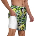 thumbnail image 2 of Kdxio Football Doodle Print Men'S Swim Trunks With Compression Liner 7 Inch Inseam Quick Dry Swim Shorts, 2 of 7