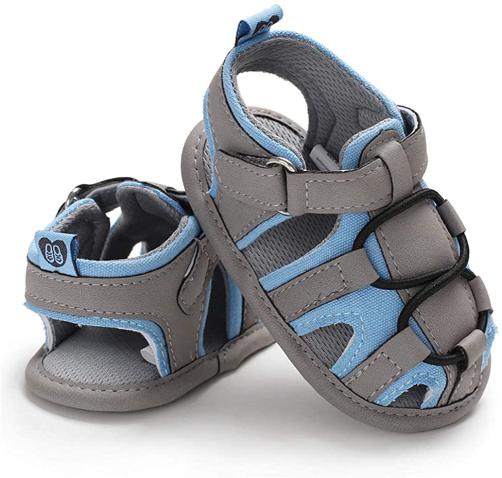 Isbasic Baby Boys Girls Summer Beach Breathable Athletic Closed-Toe Sandals Soft Sole Anti-Slip Toddler First Walker Shoes
