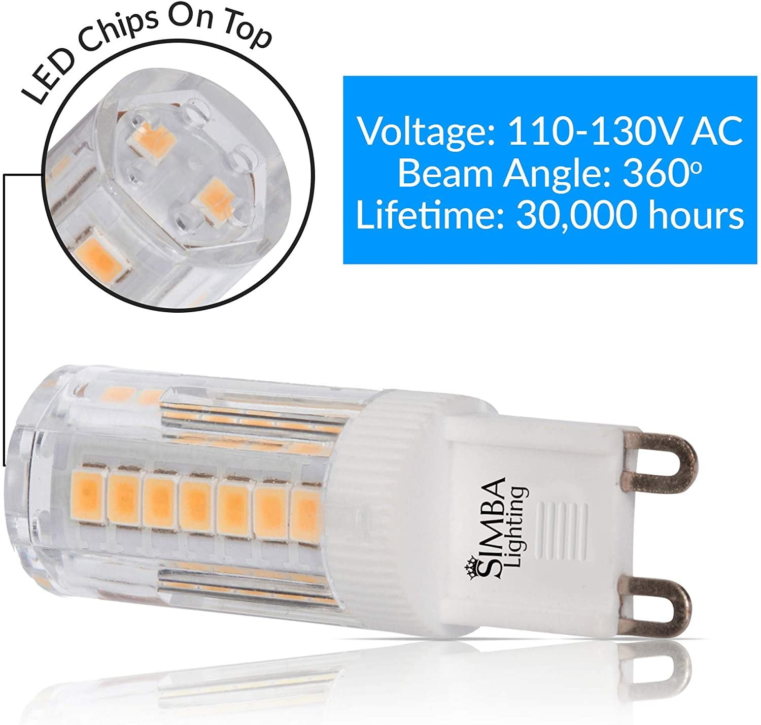 Ampoule LED G9 Dimmable 4W 400lm (40W) Ø17mm 360° IP20 - Blanc Chaud 2800K