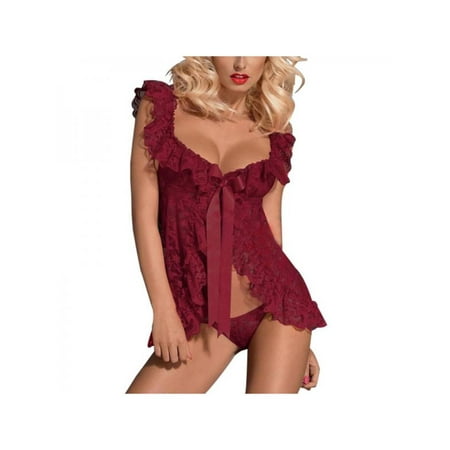 

Sexy Women Lingerie Sexy Erotic Sleepwear Nightgown + G String Bodydoll Underwear Sleepwear Pajamas