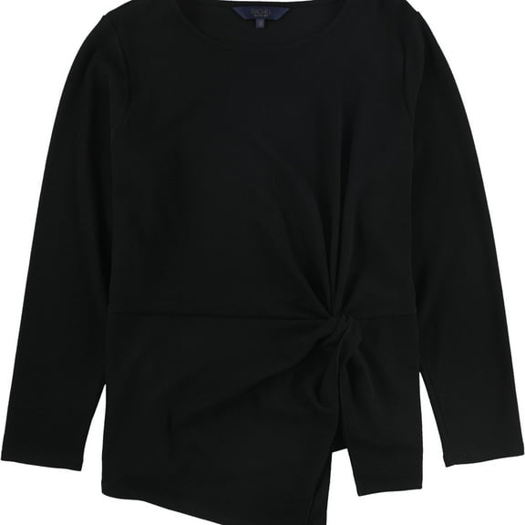 Rachel Roy Womens Front Knot Pullover Blouse, Black, Plus Size, 1X