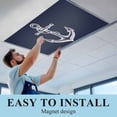 thumbnail image 5 of 1 Pack Coastal Anchor Fluorescent Light Covers for Ceiling Lights Nautical Knot Dark Blue Magnetic Ceiling Light Covers Overhead Light Filters for Office Classroom Home, 5 of 9