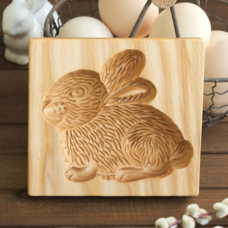 CIVG 2Pcs Squirrel & Pinecone Wooden Cookie Molds for Baking Kitchen Biscuit  Cutter Set 3D Carved Gingerbread Cookie Stamps DIY Shapes Biscuit Press  Stamp Molds for Party Baking Tool 