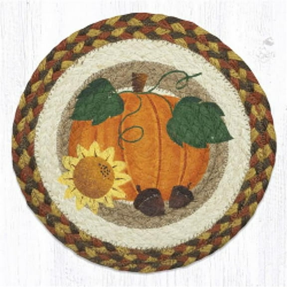 Capitol Importing 80-655PS 10 x 10 in. MSPR-655 Pumpkin Sunflower Printed Round Trivet