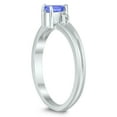 thumbnail image 2 of SZUL Women's 5X3MM Tanzanite and Diamond Pear Shaped Open Three Stone Ring in 10K White Gold, 2 of 4