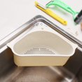 thumbnail image 1 of Sink Basket Strainer, Triangular Multifunctional Drain with Sucker, Shelf Kitchen Sink Strainer Holder, Storage Rack Holder Bathroom Kitchen Organizer for Soap (Beige), 1 of 6