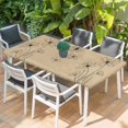 thumbnail image 2 of Black Khaki Table Cloths for 4 Foot Rectangle Tables, Spring Flora Patio Waterproof Elastic Fitted Tablecloths, Washable Rectangular Table Cover for Camping, 2 of 8