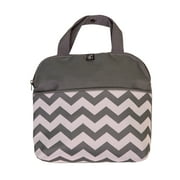 J.L. Childress MaxiCOOL Baby Bottle Cooler & Food Bag. Ice Pack Included, Grey/White Chevron