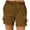 Brown, variant on Utoimkio Women's High Waisted Cargo Shorts Elastic Waist Comfy Cotton Linen Loose Fit Wide Leg Beach Shorts for Women