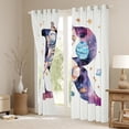 thumbnail image 3 of Homewish Initial Letter R Curtains Pack of 2 (42x84 Each),Watercolor Galaxy Planet Curtains Blackout,Cute Astronaut Stars Bedroom Curtains For Boys,Breathable Bedroom Decoration, 3 of 6