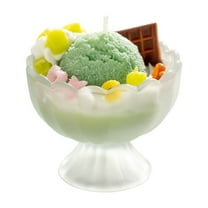 Cute Ice Cream Shaped Cookie Scented Candle in Glass Home Decorative Candle Gift for Women Candle for Birthday, Fruit Ice Cream Bowl Candle for Cool Gifts Wicks Soy Candles