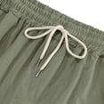 thumbnail image 4 of Ohufall Mens Cargo Pants Plus Size Solid Color Loose Fit Linen Trousers Fashion Casual Multi-Pocket Drawstring Elastic Waist Work Pants for Men, 4 of 8