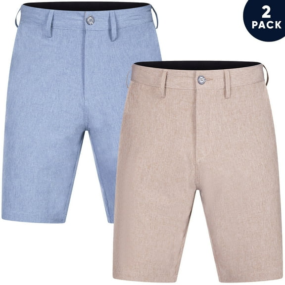 Brickline 2-Pack Men's Hybrid Shorts - Big & Tall Sizes up to 50 - Quick Dry Stretch Fabric - Perfect for Swimming, Golf, Casual Wear, and Outdoor Activities - Available in Multiple Colors