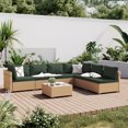 thumbnail image 3 of UPHA 7 Pieces Outdoor furniture Sets Patio Sectional Couch Wicker Conversation Sofa for Pools Outside, Gardens, Decks, Yellow Rattan, Pine Green Cushion, 3 of 10