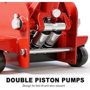 Jack Boss 3 Ton Floor Jack, 6600LBS Capacity Hydraulic Car Jack, Low Profile Portable Jack with Dual Pumps, Quickly Lift Steel Service Jack, Lifting Range 3-1/8 Min to 20 Max Red