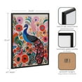 thumbnail image 6 of Kate and Laurel Bright Colorful Boho Peacock and Botanicals Framed Wall Art by The Creative Bunch Studio, 16x20 Black, Modern Vibrant Peacock Art for Wall, 6 of 7