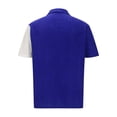 thumbnail image 4 of WREESH Men's Button Down Shirts Short Sleeve Turndown Collar Color Block Shirts Neck Top Blue, 4 of 6