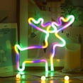 thumbnail image 2 of DONGPAI Deer Neon Sign LED Neon Night Light, USB or Battery Powered Room Decor Lamp Wall Decor for Christmas, Wedding, Kids' Room, Home Decoration, 2 of 6
