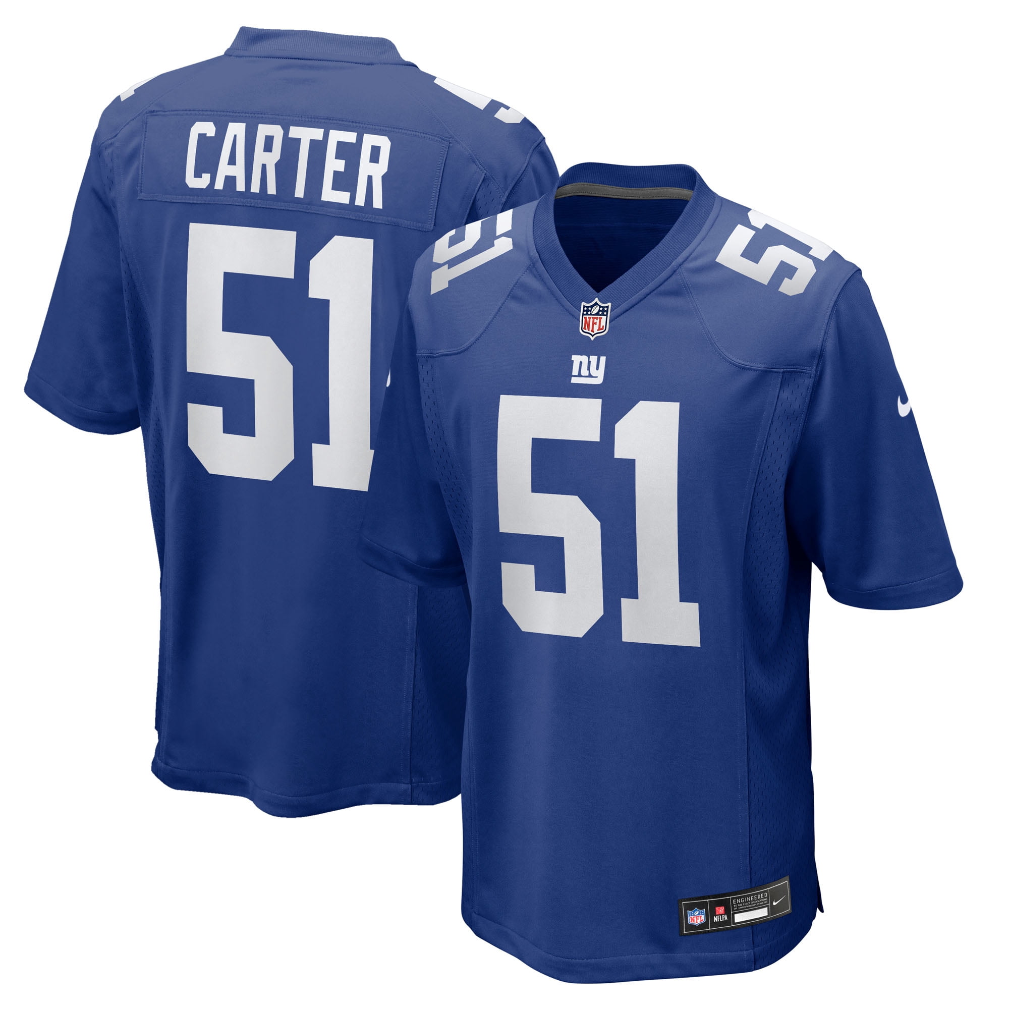 Men's Nike Jon Runyan Royal New York Giants Team Game Jersey